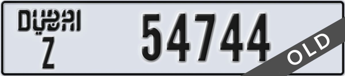 dubai License Plate Number 54744 Code Z