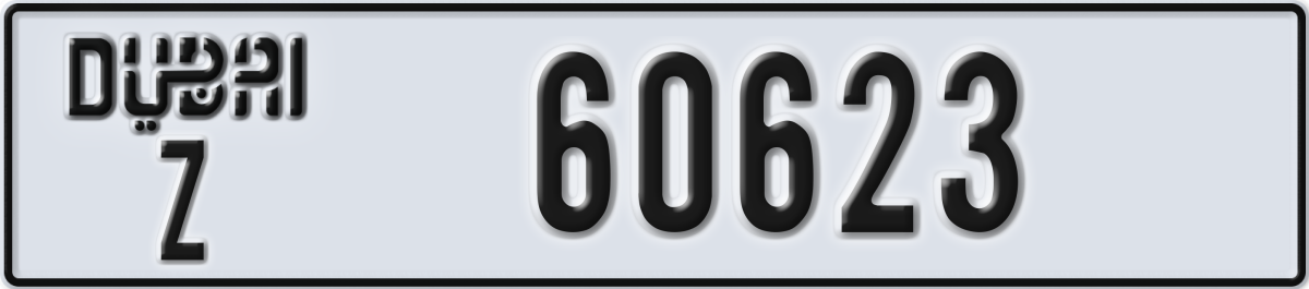 dubai License Plate Number 60623 Code Z