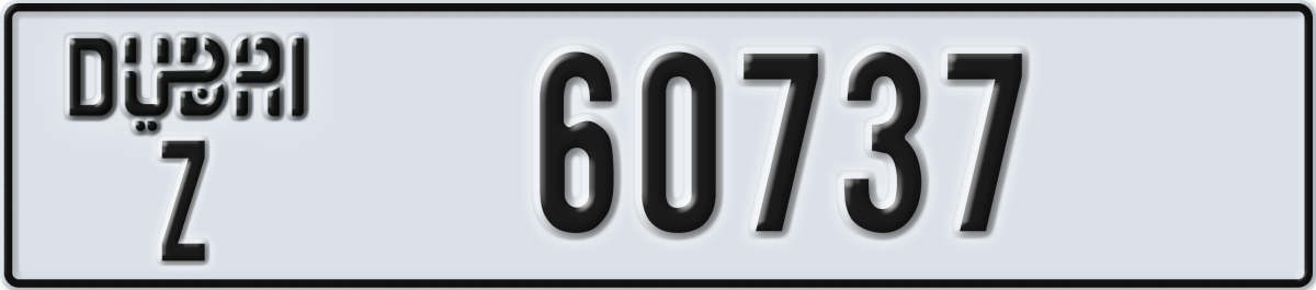 dubai License Plate Number 60737 Code Z