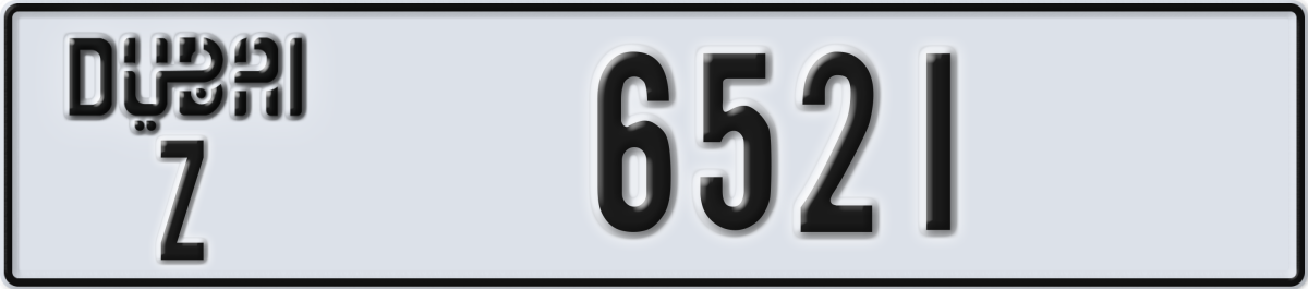 dubai License Plate Number 6600 Code Z