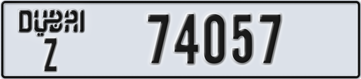 dubai License Plate Number 74057 Code Z