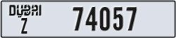 dubai - code - Z - number -74057
