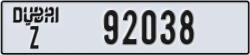 dubai - code - Z - number -92038