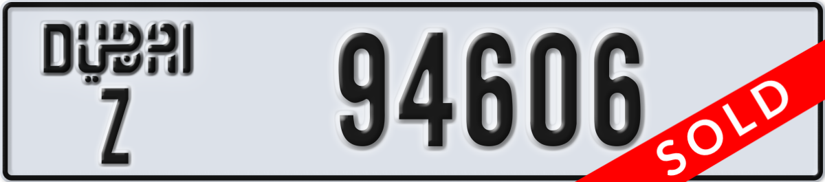 dubai License Plate Number 94606 Code Z