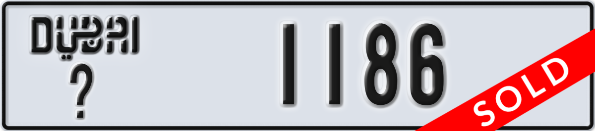 dubai License Plate Number 1186 Code _