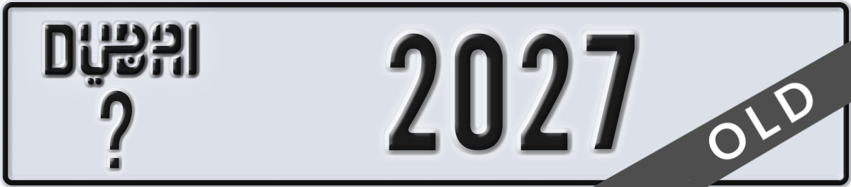 dubai License Plate Number 2027 Code _
