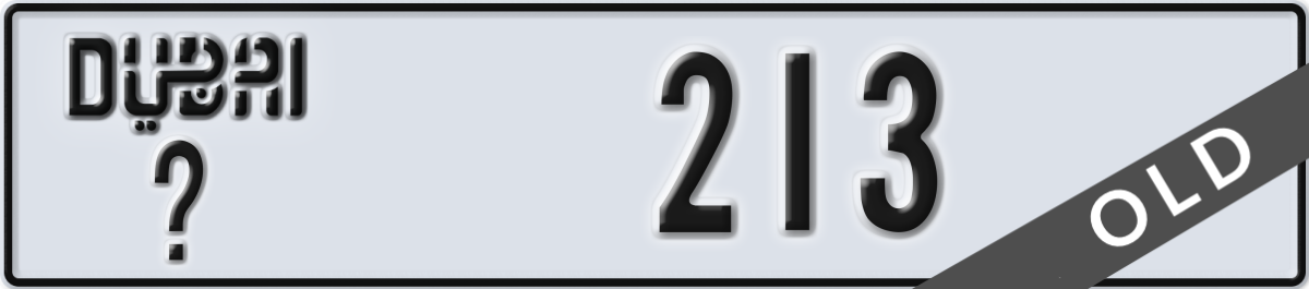 dubai License Plate Number 213 Code _