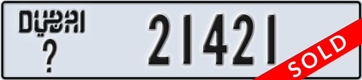 dubai License Plate Number 21421 Code _
