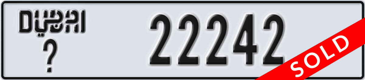dubai License Plate Number 22242 Code _
