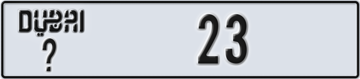 dubai License Plate Number 23 Code _