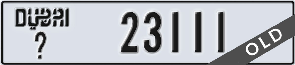 dubai License Plate Number 23111 Code _