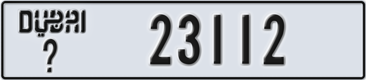 dubai License Plate Number 23112 Code _