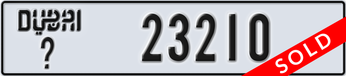 dubai License Plate Number 23210 Code _
