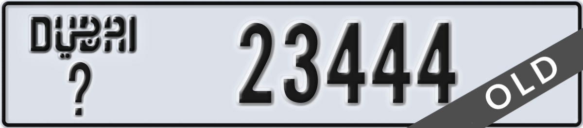 dubai License Plate Number 23444 Code _