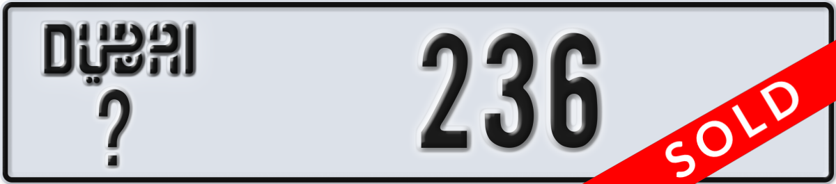 dubai License Plate Number 236 Code _