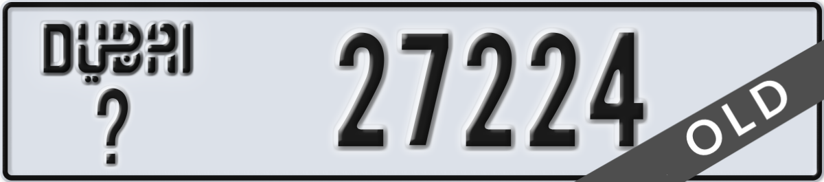 dubai License Plate Number 27224 Code _
