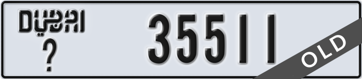 dubai License Plate Number 35511 Code _