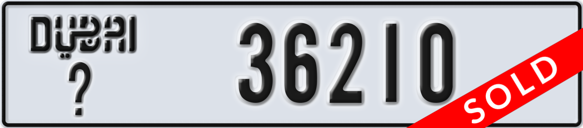 dubai License Plate Number 36210 Code _