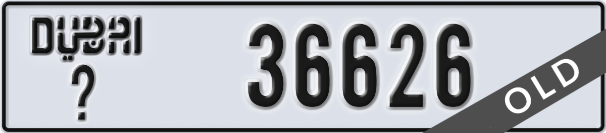 dubai License Plate Number 36626 Code _