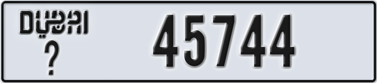 dubai License Plate Number 45744 Code _