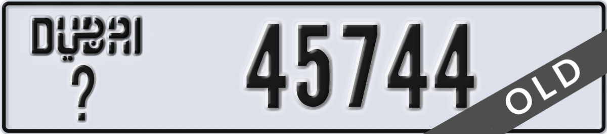 dubai License Plate Number 45744 Code _