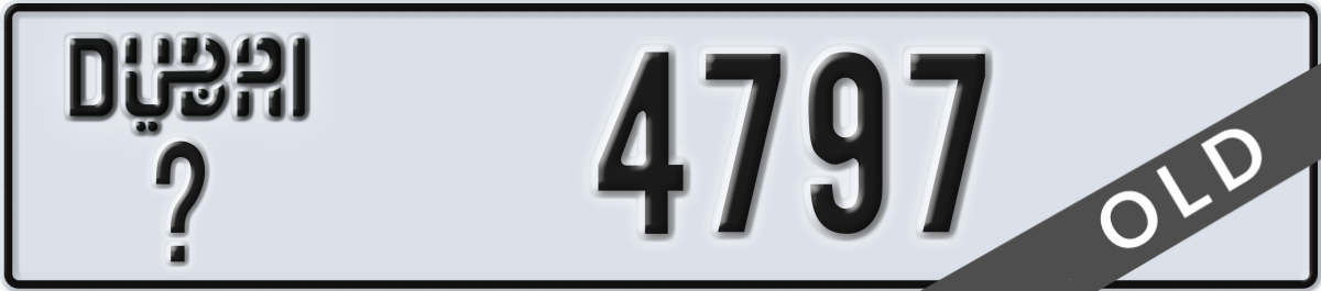dubai License Plate Number 4797 Code _