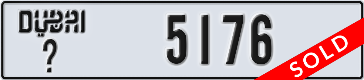 dubai License Plate Number 5176 Code _