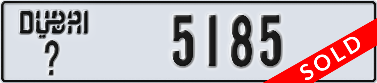 dubai License Plate Number 5185 Code _