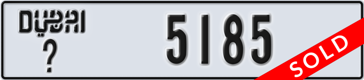 dubai License Plate Number 5185 Code _