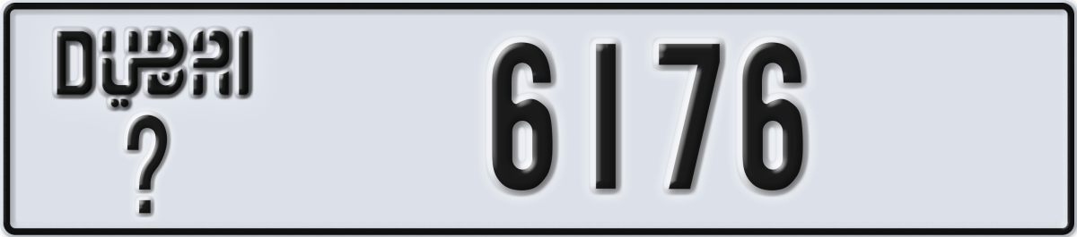 dubai License Plate Number 6176 Code _
