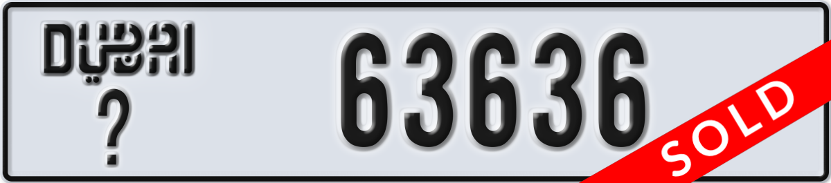 dubai License Plate Number 63636 Code _