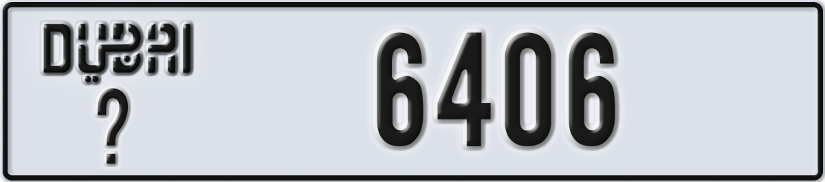 dubai License Plate Number 6406 Code _