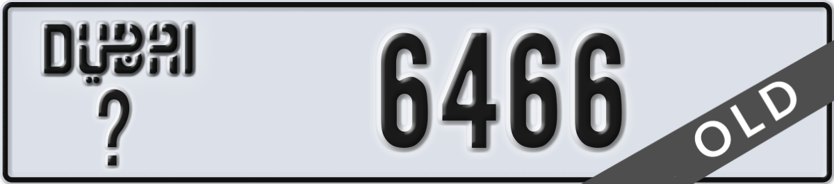 dubai License Plate Number 6466 Code _