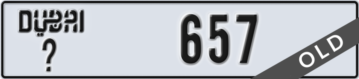 dubai License Plate Number 657 Code _