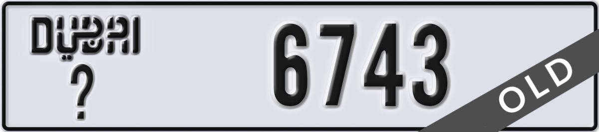 dubai License Plate Number 6743 Code _