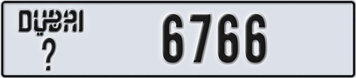 dubai License Plate Number 6766 Code _