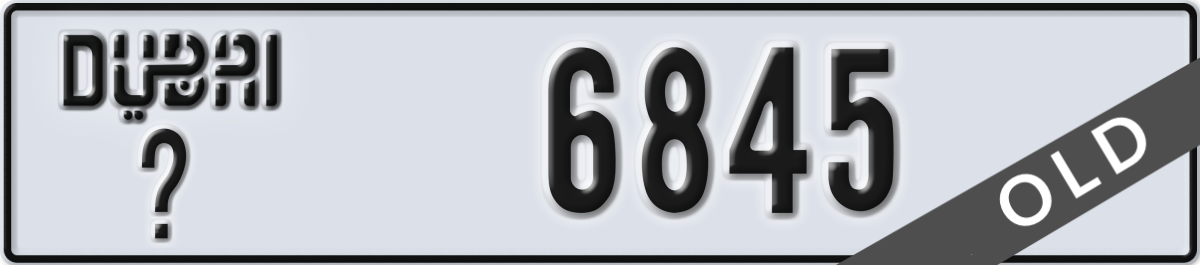 dubai License Plate Number 6845 Code _