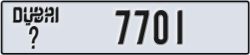 dubai - code - _ - number -7701