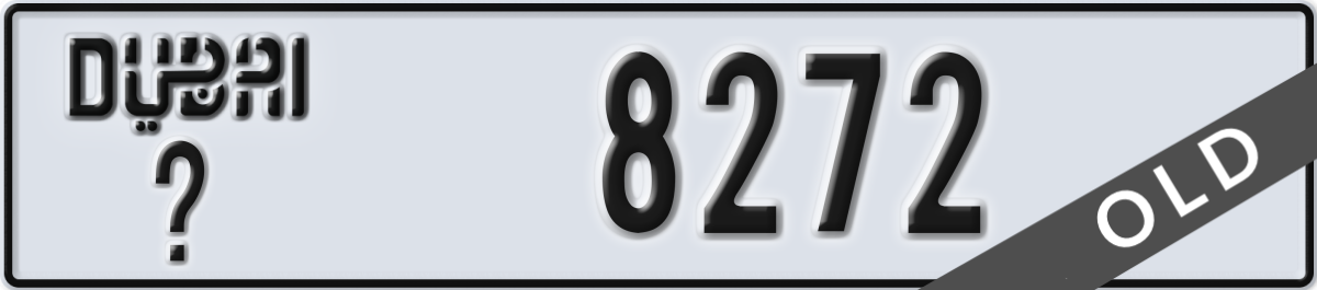 dubai License Plate Number 8272 Code _