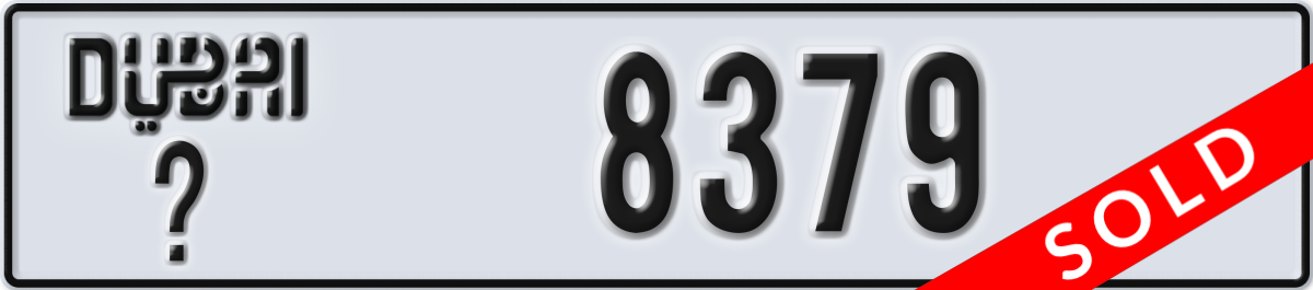 dubai License Plate Number 8379 Code _