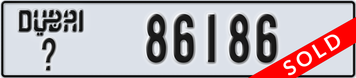 dubai License Plate Number 86186 Code _