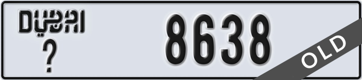 dubai License Plate Number 8638 Code _