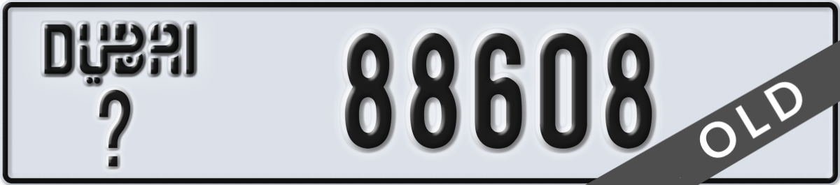 dubai License Plate Number 88608 Code _