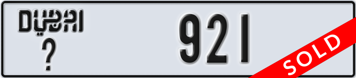 dubai License Plate Number 921 Code _