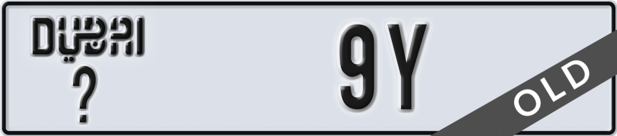 dubai License Plate Number 9Y Code _