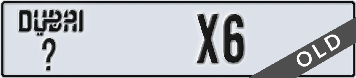 dubai License Plate Number X6 Code _