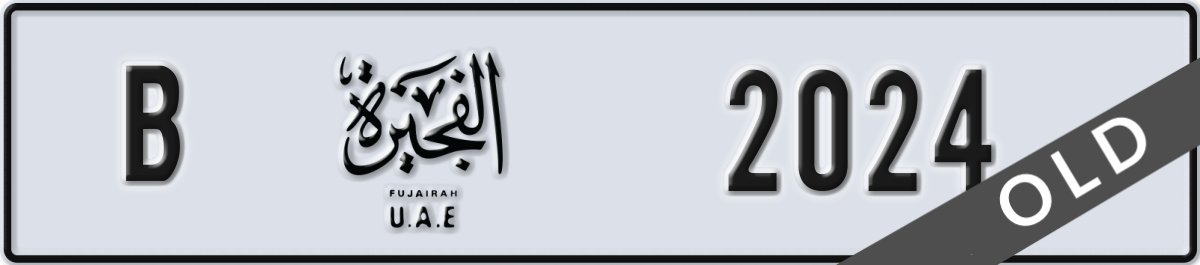 fujairah License Plate Number 2024 Code B