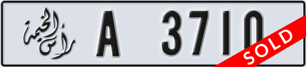 ras al khaimah License Plate Number 3710 Code A