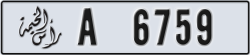 ras al khaimah - code - A - number -6680