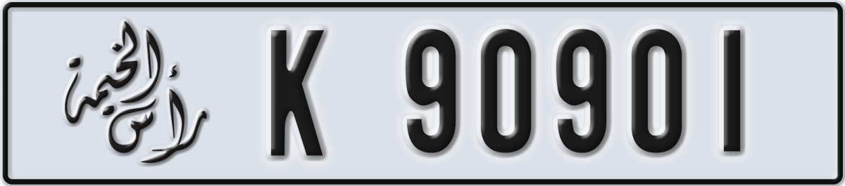 ras al khaimah License Plate Number 90901 Code K
